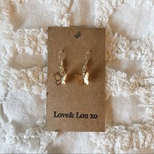 handmade gold butterfly earrings